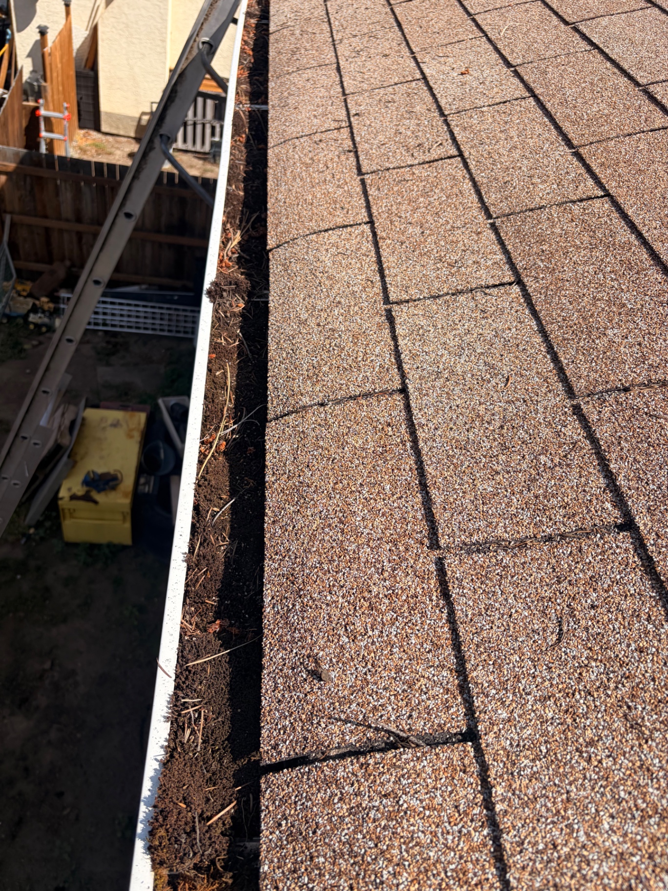 Gutter clean — before